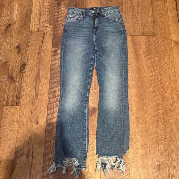 7 For all Mankind Woman’s High Waist Slim Kick Size 24 - Picture 2 of 8